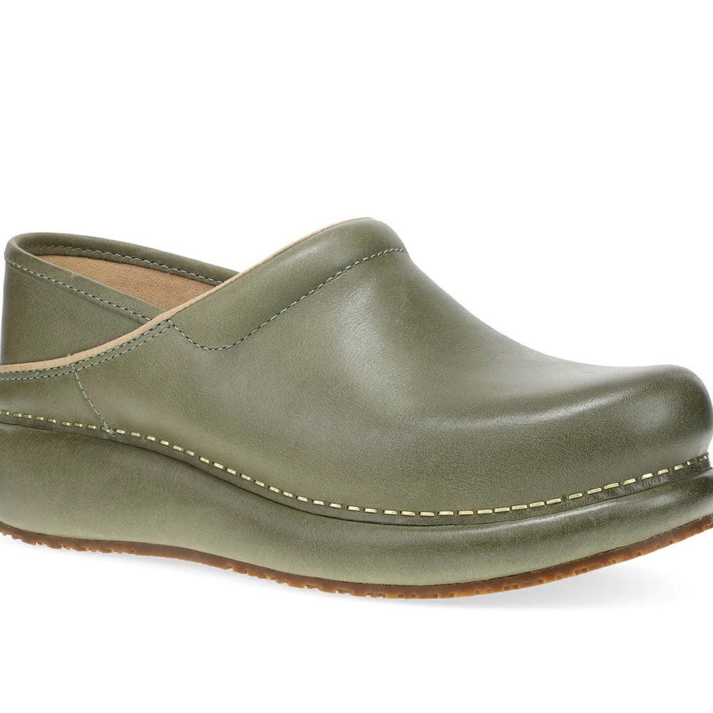 Dansko Platform Pro Green Clogs
